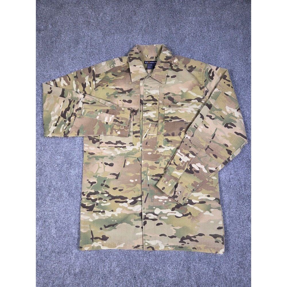5.11 Tactical Series Shirt Mens Small Multicam Camo Ripstop Long Sleeve Utility